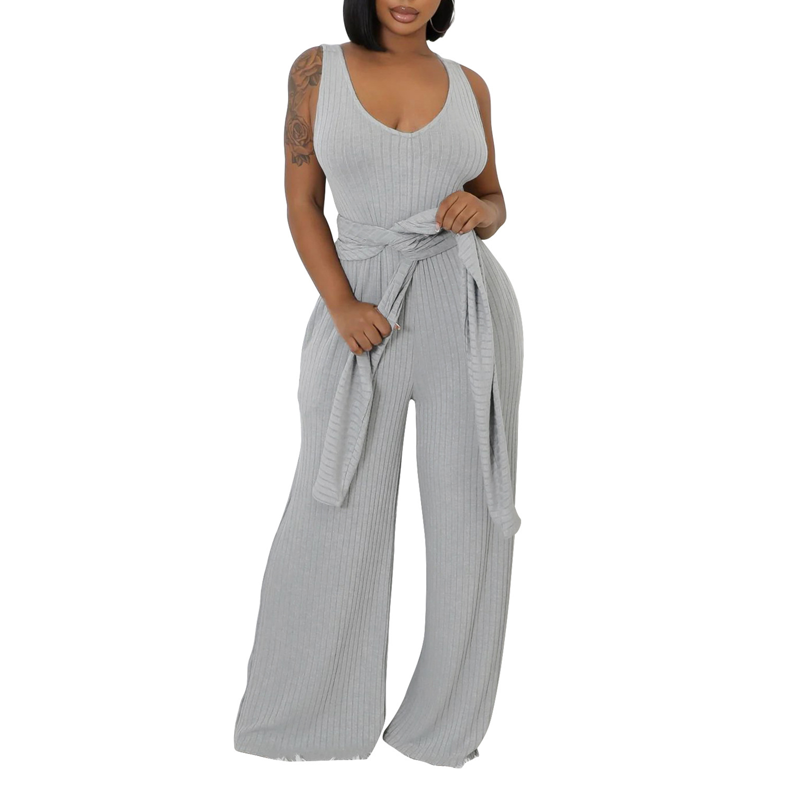 Women's 2 Piece Outfits Long Sleeve Crop Cardigan Wide Leg Pants Jumpsuits Tracksuits Set